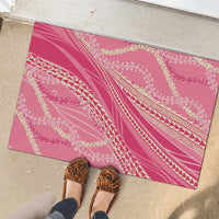 Polynesian Puakeniken Pikake Twisted Lei Rubber Doormat Rose Pink - Polynesian Pride