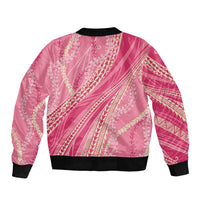 Polynesian Puakeniken Pikake Twisted Lei Sleeve Zip Bomber Jacket Rose Pink - Polynesian Pride