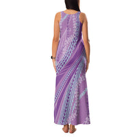 Polynesian Puakeniken Pikake Twisted Lei Family Matching Tank Maxi Dress and Hawaiian Shirt Amethys - Polynesian Pride