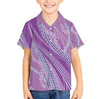 Polynesian Puakeniken Pikake Twisted Lei Kid Hawaiian Shirt Amethys LT7 Kid Amethys - Polynesian Pride
