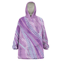Polynesian Puakeniken Pikake Twisted Lei Wearable Blanket Hoodie Amethys LT7 One Size Amethys - Polynesian Pride
