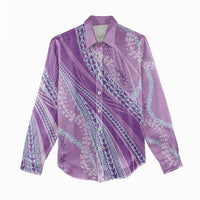 Polynesian Puakeniken Pikake Twisted Lei Women Casual Shirt Amethys - Polynesian Pride