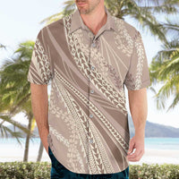 Polynesian Puakeniken Pikake Twisted Lei Hawaiian Shirt Beige - Polynesian Pride