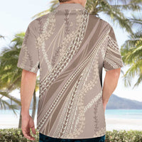 Polynesian Puakeniken Pikake Twisted Lei Hawaiian Shirt Beige - Polynesian Pride