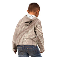 Polynesian Puakeniken Pikake Twisted Lei Kid Hoodie Beige - Polynesian Pride