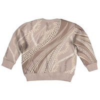 Polynesian Puakeniken Pikake Twisted Lei Kid Ugly Christmas Sweater Beige - Polynesian Pride