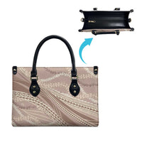 Polynesian Puakeniken Pikake Twisted Lei Leather Bag Beige LT7 - Polynesian Pride