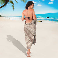 Polynesian Puakeniken Pikake Twisted Lei Sarong Beige - Polynesian Pride