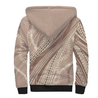 Polynesian Puakeniken Pikake Twisted Lei Sherpa Hoodie Beige LT7 - Polynesian Pride