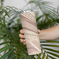 Polynesian Puakeniken Pikake Twisted Lei Skinny Tumbler Beige - Polynesian Pride