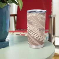 Polynesian Puakeniken Pikake Twisted Lei Tumbler Cup Beige - Polynesian Pride