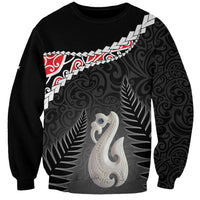 Personalised New Zealand Maori Sweatshirt Manaia Mix Koru LT7 Unisex Black - Polynesian Pride