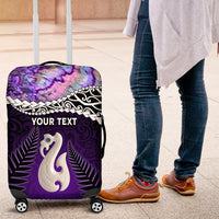 Personalised New Zealand Maori Luggage Cover Manaia Paua Shell Purple LT7 Purple - Polynesian Pride