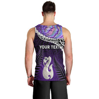 Personalised New Zealand Maori Men Tank Top Manaia Paua Shell Purple LT7 - Polynesian Pride