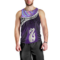 Personalised New Zealand Maori Men Tank Top Manaia Paua Shell Purple LT7 - Polynesian Pride