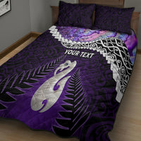 Personalised New Zealand Maori Quilt Bed Set Manaia Paua Shell Purple LT7 - Polynesian Pride