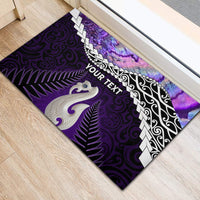 Personalised New Zealand Maori Rubber Doormat Manaia Paua Shell Purple LT7 - Polynesian Pride