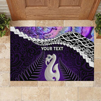 Personalised New Zealand Maori Rubber Doormat Manaia Paua Shell Purple LT7 - Polynesian Pride