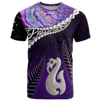 Personalised New Zealand Maori T Shirt Manaia Paua Shell Purple LT7 Purple - Polynesian Pride
