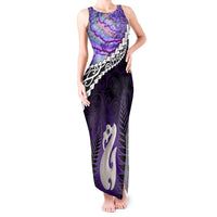 Personalised New Zealand Maori Tank Maxi Dress Manaia Paua Shell Purple LT7 Women Purple - Polynesian Pride