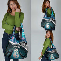 Personalised New Zealand Maori Grocery Bag Manaia Paua Shell Turquoise