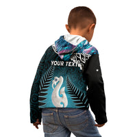 Personalised New Zealand Maori Kid Hoodie Manaia Paua Shell Turquoise LT7 - Polynesian Pride