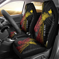 Personalized Papua New Guinea Car Seat Cover Kundu Drum Carving Motifs