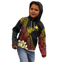 Personalized Papua New Guinea Kid Hoodie Kundu Drum Carving Motifs LT7 - Polynesian Pride