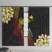 Personalized Papua New Guinea Window Curtain Kundu Drum Carving Motifs