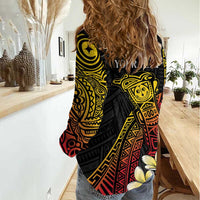 Personalized Papua New Guinea Women Casual Shirt Kundu Drum Carving Motifs