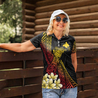 Personalized Papua New Guinea Women Polo Shirt Kundu Drum Carving Motifs