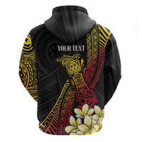 Personalized Papua New Guinea Zip Hoodie Kundu Drum Carving Motifs