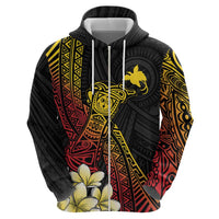 Personalized Papua New Guinea Zip Hoodie Kundu Drum Carving Motifs