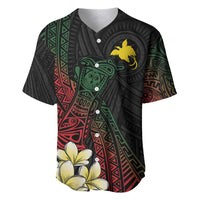 Personalized Papua New Guinea Baseball Jersey Kundu Drum Motifs - Sepik Colors LT7 Black - Polynesian Pride