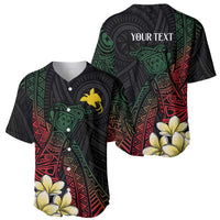 Personalized Papua New Guinea Baseball Jersey Kundu Drum Motifs - Sepik Colors LT7 - Polynesian Pride
