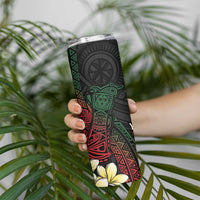 Personalized Papua New Guinea Skinny Tumbler Kundu Drum Motifs - Sepik Colors