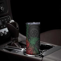 Personalized Papua New Guinea Skinny Tumbler Kundu Drum Motifs - Sepik Colors