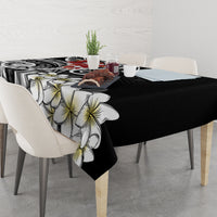Bula Fiji Tagimaucia Mix Plumeria Masi Tapa Tablecloth Black