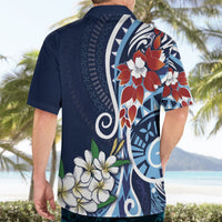 Bula Fiji Tagimaucia Mix Plumeria Masi Tapa Hawaiian Shirt Blue LT7 - Polynesian Pride