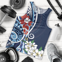 Bula Fiji Tagimaucia Mix Plumeria Masi Tapa Men Tank Top Blue LT7 - Polynesian Pride