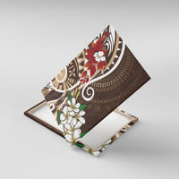 Bula Fiji Tagimaucia Mix Plumeria Masi Tapa Canvas Wall Art Brown