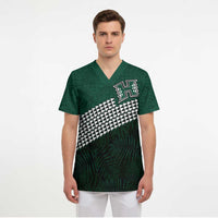 Hawaii Rainbow Warriors Alumni Custom Scrub Top Kanaka Arrows Tropical Vibes