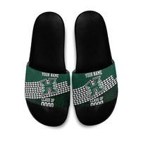 Hawaii Rainbow Warriors Alumni Custom Slide Sandals Kanaka Arrows Tropical Vibes LT7 Green - Polynesian Pride