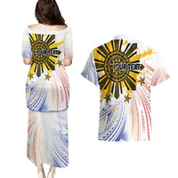 Philippines Independence Day Couples Matching Puletasi and Hawaiian Shirt Eagle Mix Filipino Flag Tribal Style LT7 - Polynesian Pride