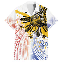 Philippines Independence Day Hawaiian Shirt Eagle Mix Filipino Flag Tribal Style LT7 White - Polynesian Pride