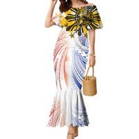 Philippines Independence Day Mermaid Dress Eagle Mix Filipino Flag Tribal Style LT7 Women White - Polynesian Pride