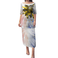 Philippines Independence Day Puletasi Eagle Mix Filipino Flag Tribal Style LT7 Long Dress White - Polynesian Pride