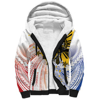 Philippines Independence Day Sherpa Hoodie Eagle Mix Filipino Flag Tribal Style LT7 Unisex White - Polynesian Pride