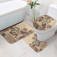 Talofa Samoa Mamanu Siapo Mix Malu Bathroom Set Classic Beige Frangipani and Turtles LT7 - Polynesian Pride