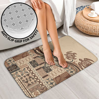 Talofa Samoa Mamanu Siapo Mix Malu Bathroom Set Classic Beige Frangipani and Turtles LT7 - Polynesian Pride